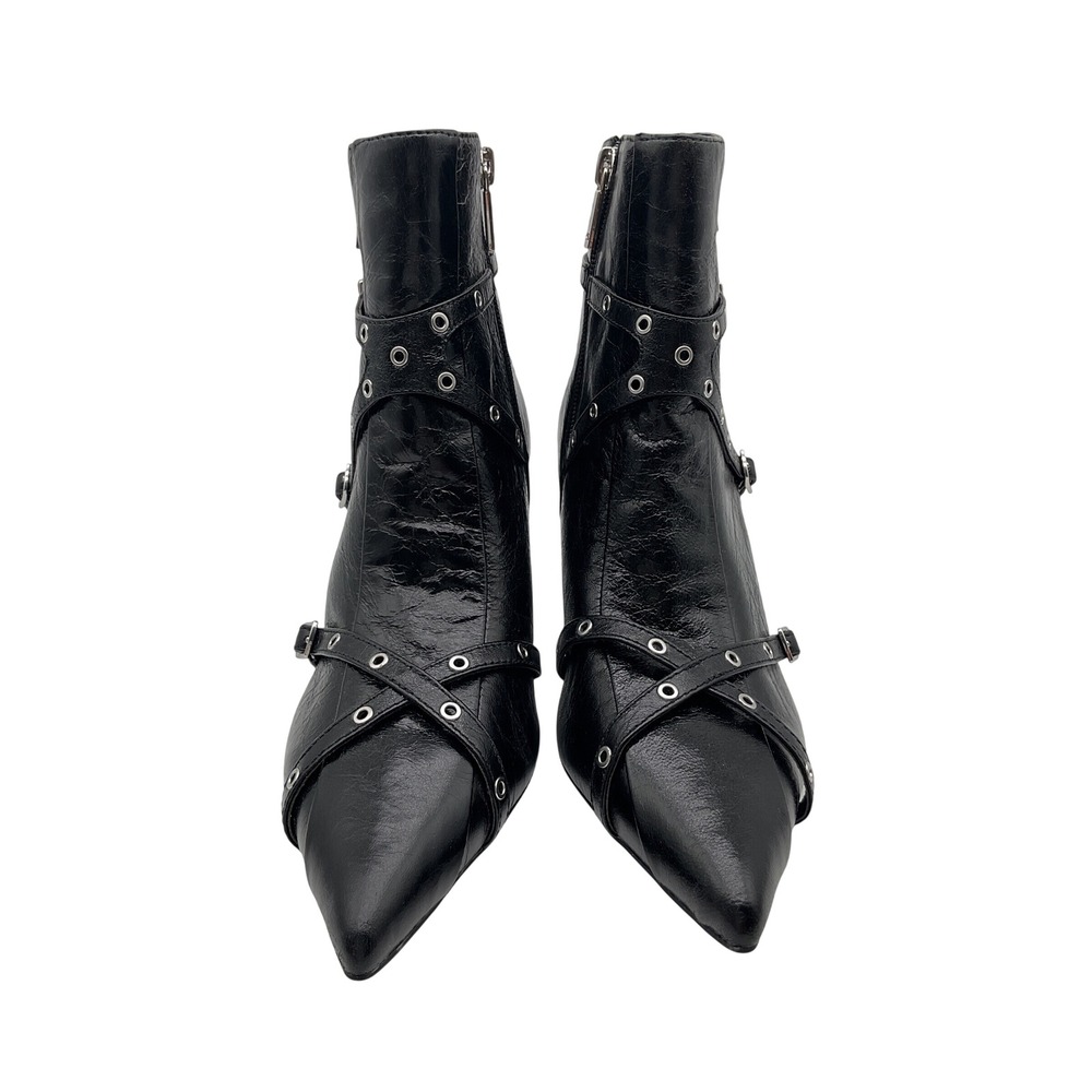Kenneth Cole New York Umi‎ Biker Bootie Black Leather Pointed Toe Heel KL23UBB01